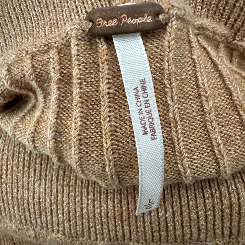 Free People‎ Womens Skyline Ribbed Midi Skirt Tan Cocoa Heather Size Large - Picture 6 of 6